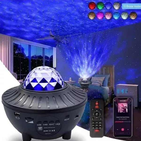 Caixa de Som Com Luminária Led Projetor